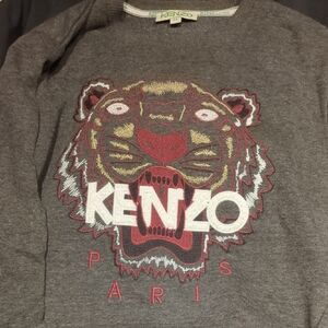 Kenzo Ladies Gray Tiger Sweatshirt - Size M (made in France)